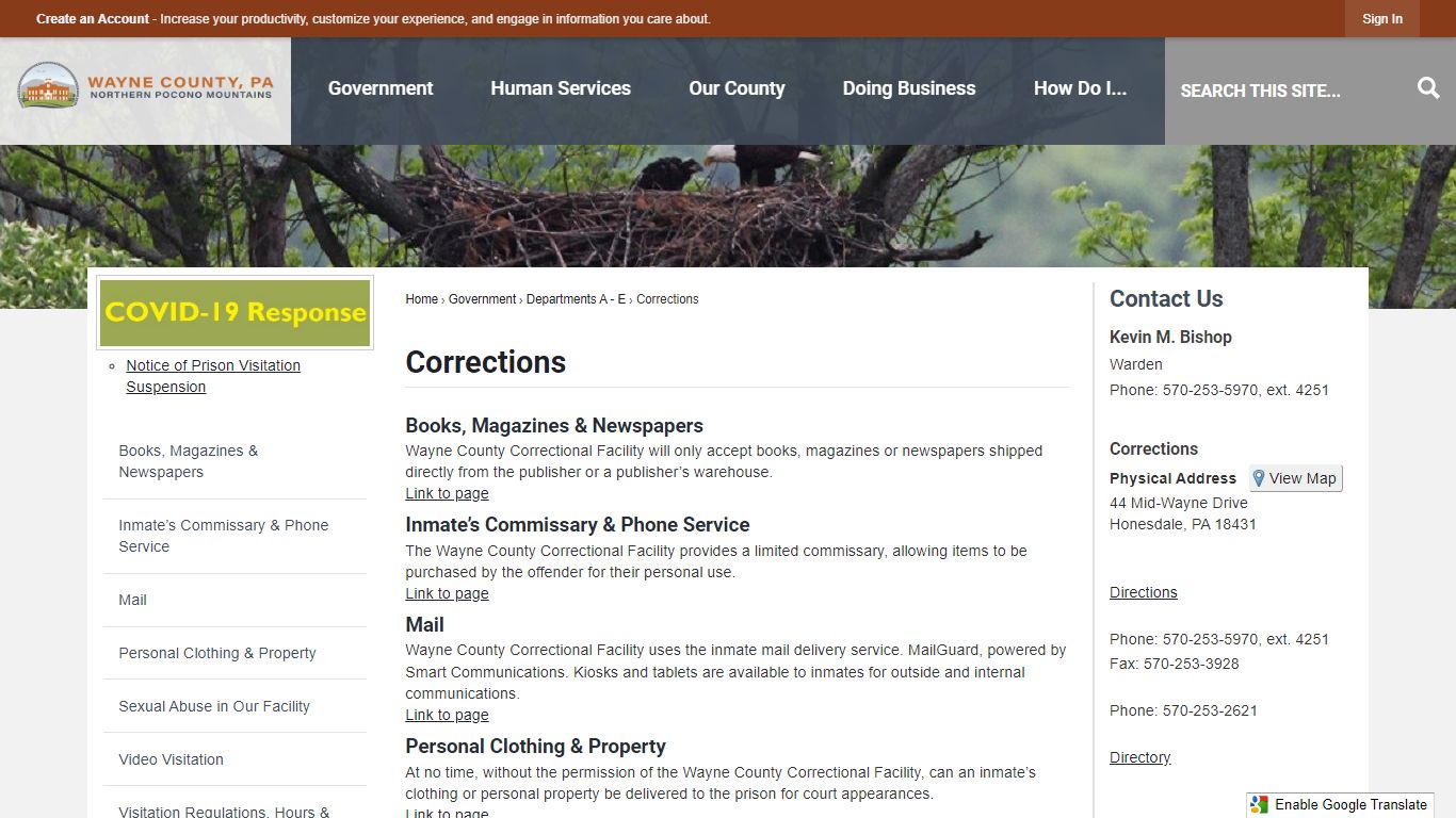 Corrections | Wayne County, PA